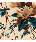 Lee Jofa De La Tour Blue/Brown/Ecru Fabric