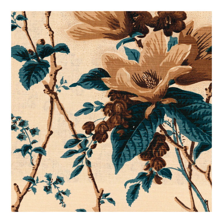 Lee Jofa De La Tour Blue/Brown/Ecru Fabric