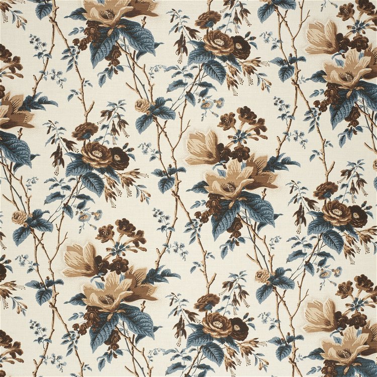 Lee Jofa De La Tour Blue/Brown/White Fabric
