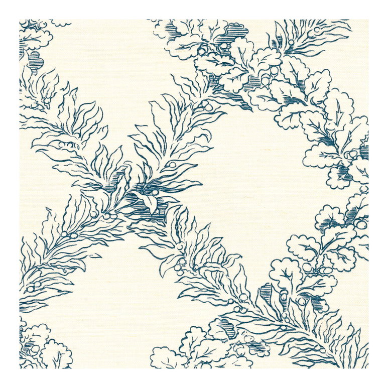 Lee Jofa Leaf Trellis Blue Fabric