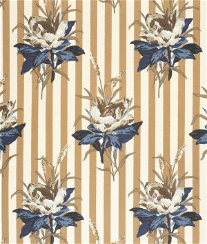 Lee Jofa Melba Flower Stripe Blue Fabric