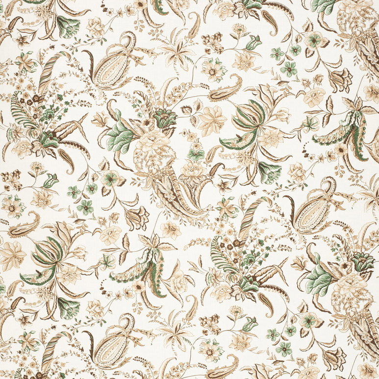 Lee Jofa Paisley Passion Brown/Green Fabric