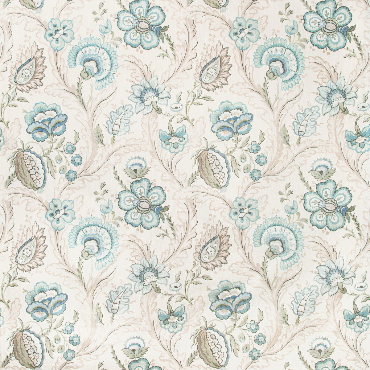 Lee Jofa Wimberly Print Aqua/Sage Fabric | OnlineFabricStore