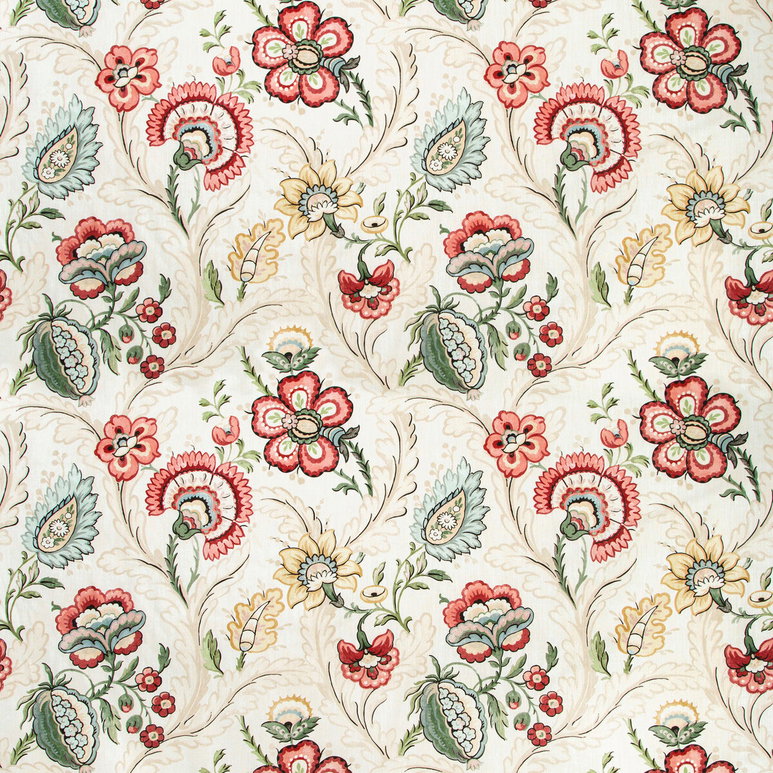 Lee Jofa Wimberly Print Berry/Gold Fabric