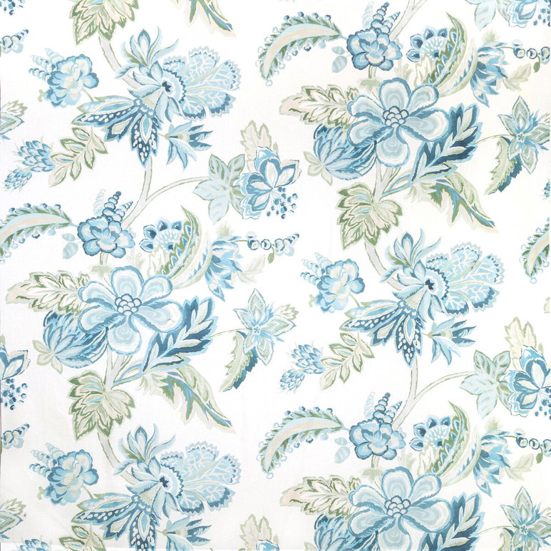 Lee Jofa Augustine Print Aqua Fabric