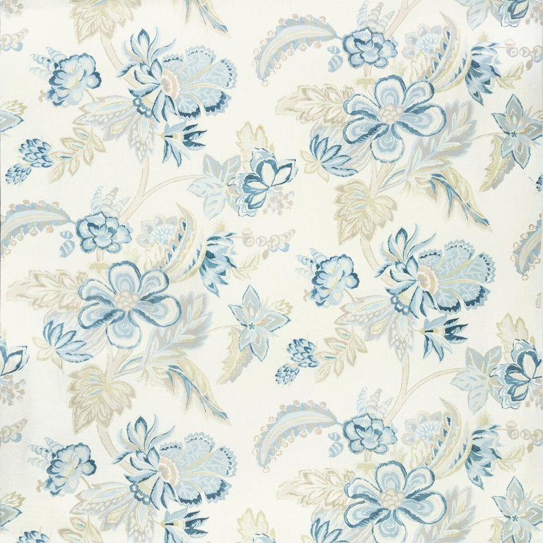 Lee Jofa Augustine Print Lake Fabric