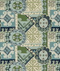 Lee Jofa Batangas Print Aqua/Leaf Fabric