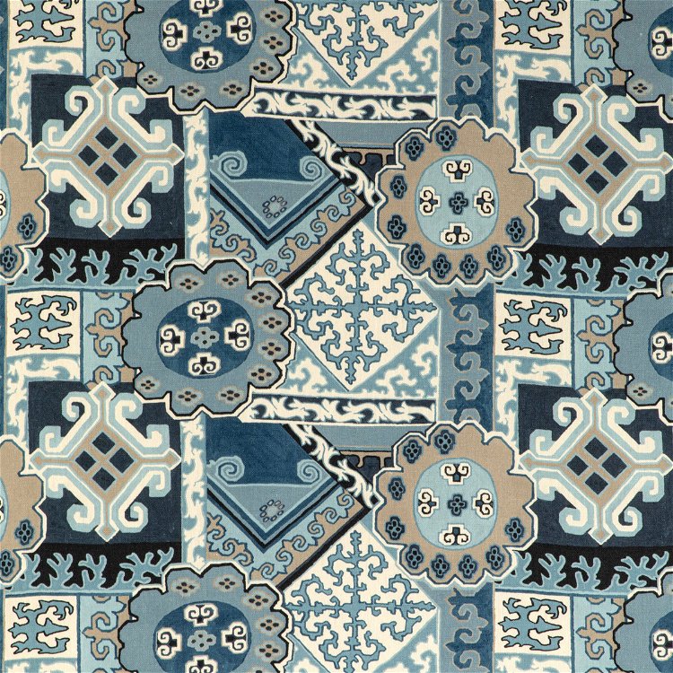 Lee Jofa Batangas Print Blue/Slate Fabric