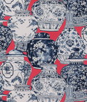 Lee Jofa Pandan Print Chili/Blue Fabric