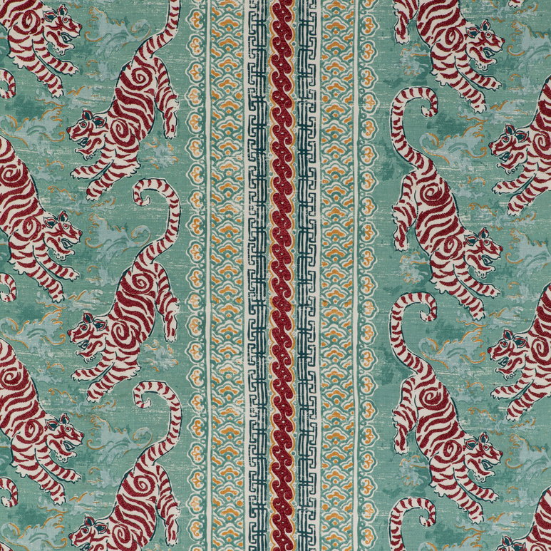 Lee Jofa Bongol Print Aqua Fabric