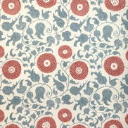 Lee Jofa Eldora Print Sky/Brick Fabric