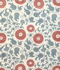 Lee Jofa Eldora Print Sky/Brick Fabric