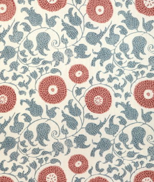 Lee Jofa Eldora Print Sky/Brick Fabric