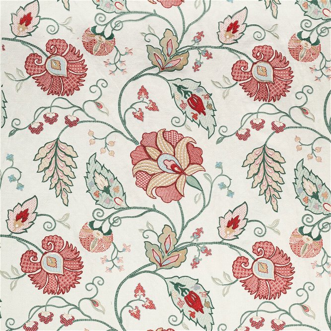 Lee Jofa Shiraz Embroidery Rose/Jade Fabric