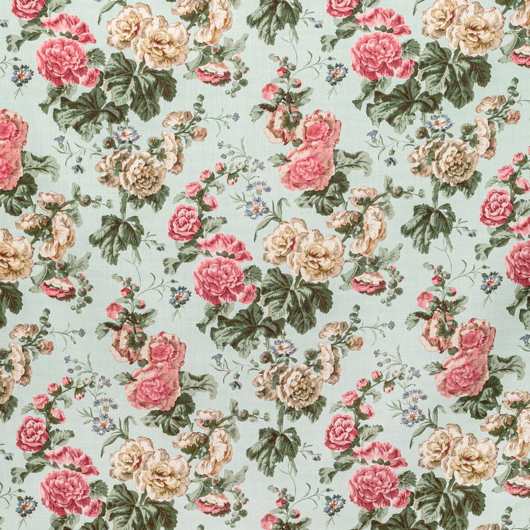 Lee Jofa Upton Linen Sky/Pink Fabric