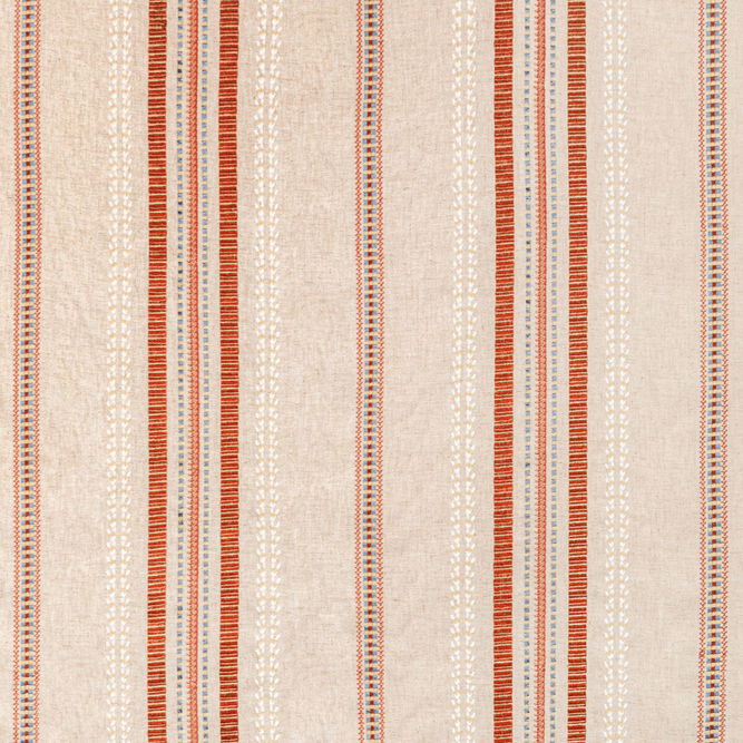Lee Jofa Nautique Embroidery Rust/Blue Fabric