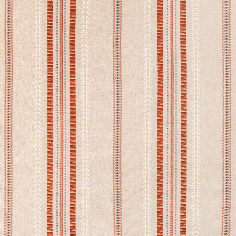 Lee Jofa Nautique Embroidery Rust/Blue Fabric