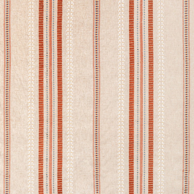 Lee Jofa Nautique Embroidery Rust/Blue Fabric