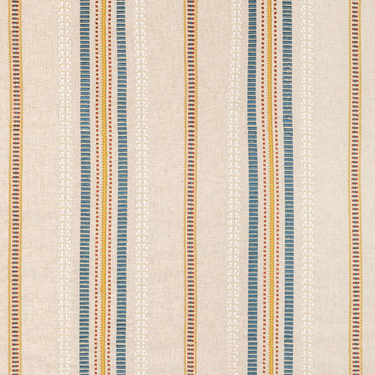 Lee Jofa Nautique Embroidery Denim/Gold Fabric