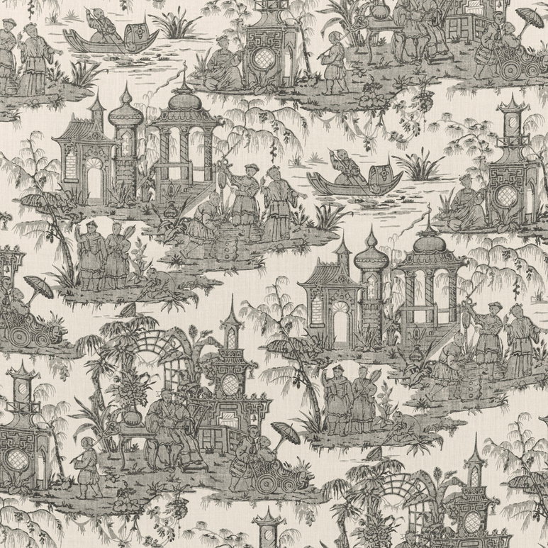 Lee Jofa Pagoda Toile Coal Fabric