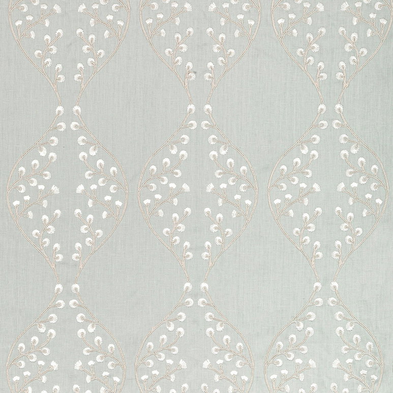 Lee Jofa Lillie Embroidery Aqua Fabric