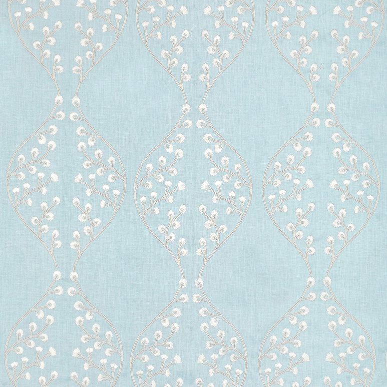 Lee Jofa Lillie Embroidery Sky Fabric
