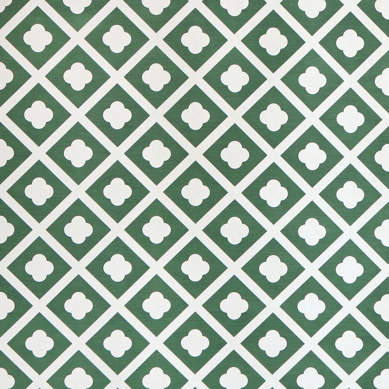 Lee Jofa Jardin Dark Green On Ecru Fabric