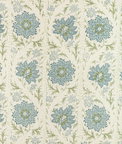 Lee Jofa Calico Vine Green Blue Fabric