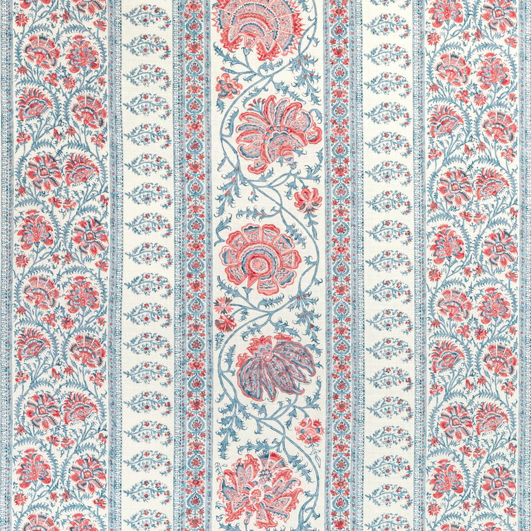 Lee Jofa Indiennes Stripe Berry Fabric