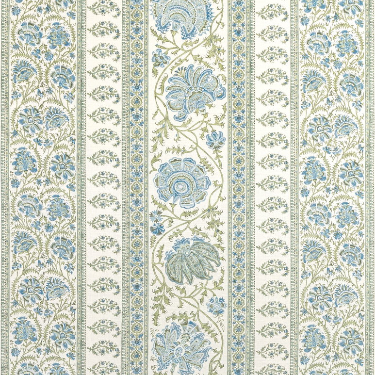 Lee Jofa Indiennes Stripe Sea Fabric