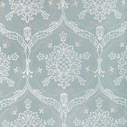 Lee Jofa Hayes Embroidery Blue Fabric