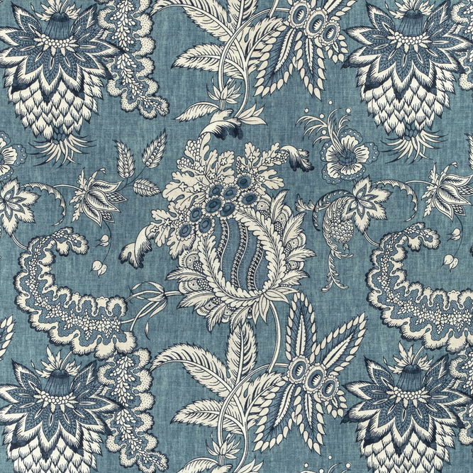 Lee Jofa Jennings Print Blue Fabric | OnlineFabricStore