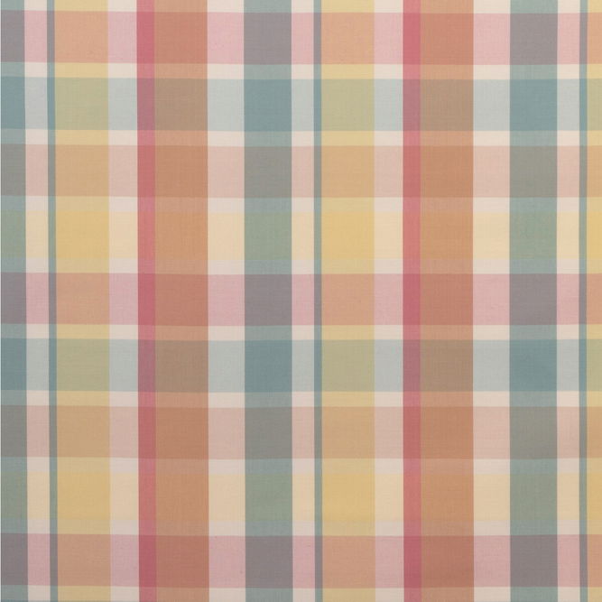 Lee Jofa Fisher Plaid Melon/Aqua Fabric