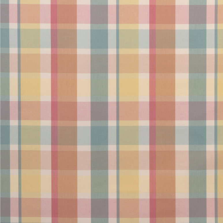 Lee Jofa Fisher Plaid Melon/Aqua Fabric