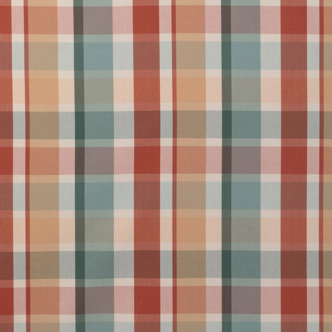 Lee Jofa Fisher Plaid Teal/Spice Fabric