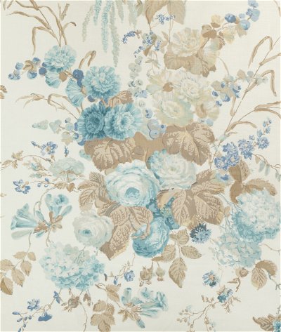 Lee Jofa Floral Bouquet Aqua/Dune Fabric