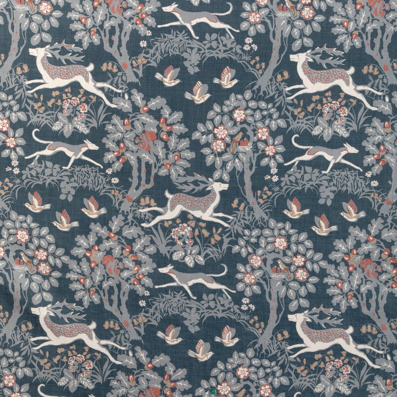 Lee Jofa Mille Fleur Print Denim Fabric