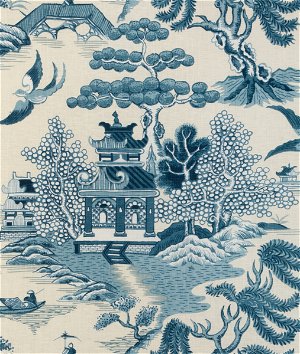 Lee Jofa Willow Lake Print Teal Fabric