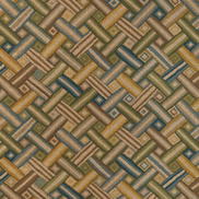 Lee Jofa Strapwork Print Ivy/Blue Fabric
