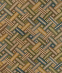 Lee Jofa Strapwork Print Ivy/Blue Fabric