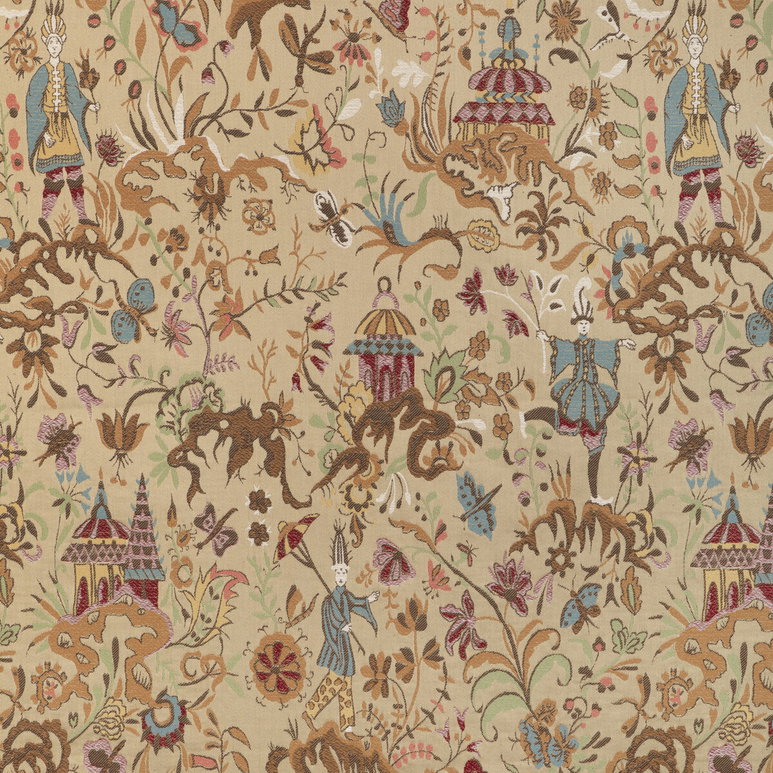 Lee Jofa Chinese Brocade Sand Fabric