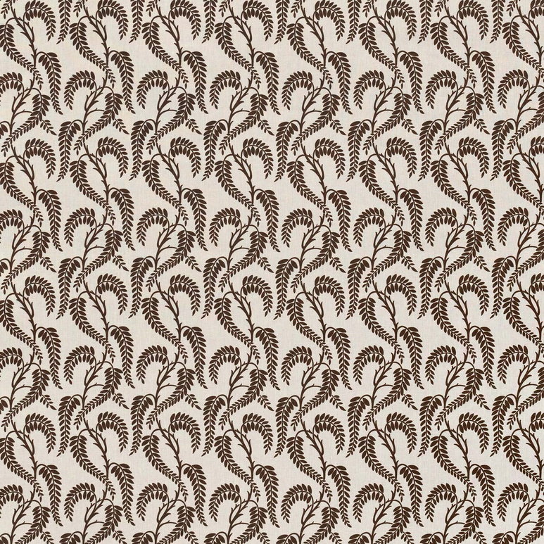 Lee Jofa Wisteria Brown White Linen Fabric
