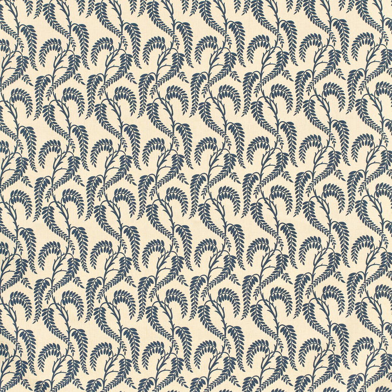 Lee Jofa Wisteria II Navy Beige Linen Fabric
