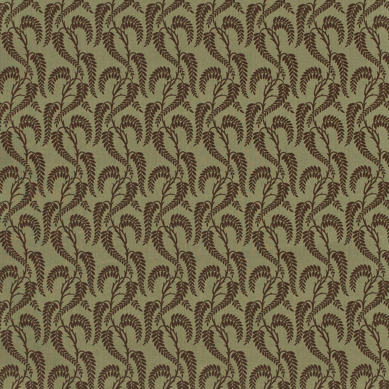 Lee Jofa Wisteria II Brown Sage Linen Fabric