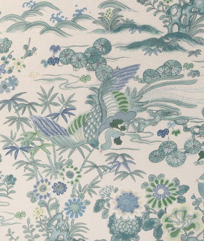 Lee Jofa Sakura Print Teal Fabric
