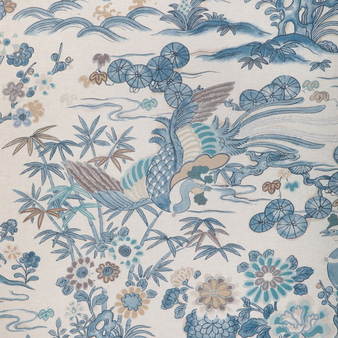 Lee Jofa Sakura Print Blue Fabric