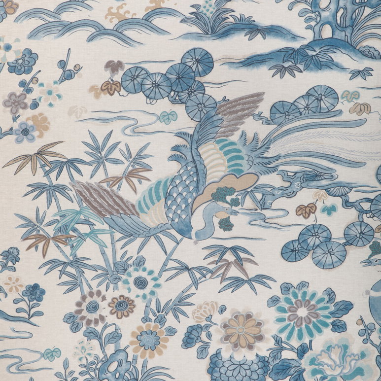 Lee Jofa Sakura Print Blue Fabric