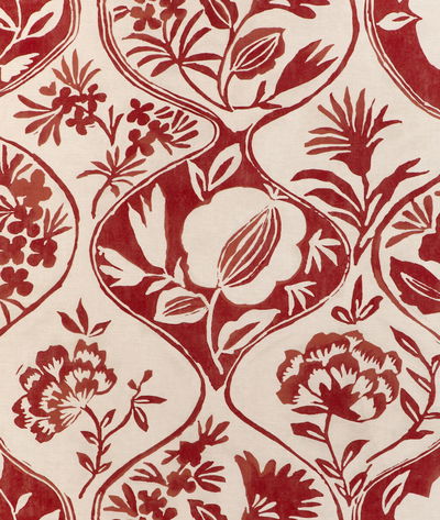 Lee Jofa Calathea Print Red Fabric