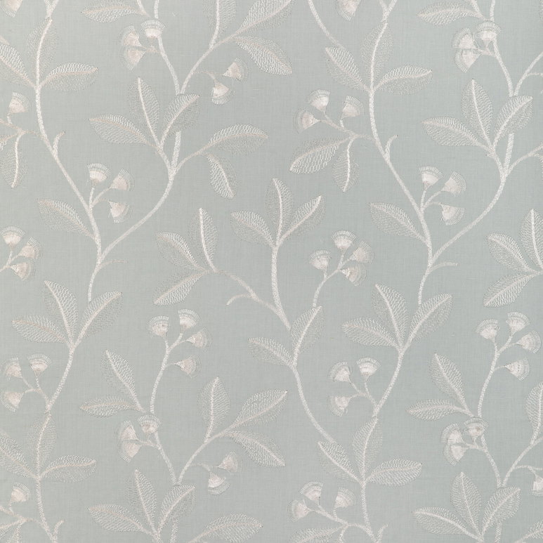 Lee Jofa Iris Embroidery Aqua Fabric