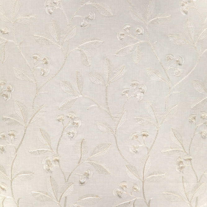 Lee Jofa Iris Embroidery Ivory Fabric
